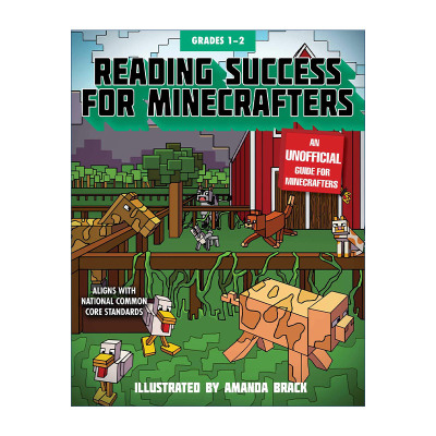 英文原版 Reading Success for Minecrafters Grades 1-2 我的世界 成功阅读1-2年级 帮助孩子提高语言技能 非官方手册 英文版