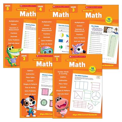 英文原版 Scholastic Success With Math  Grade 1-5 学乐美国小学一到五年级数学 5册 英文版 进口英语原版书籍