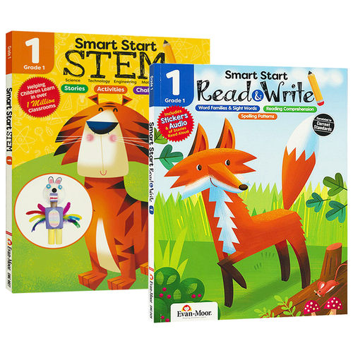 聪慧启蒙系列 英语阅读与写作 科学练习册 一年级 英文原版 Smart Start Read and Write STEM Grade 1 美国加州小学教辅 英文版