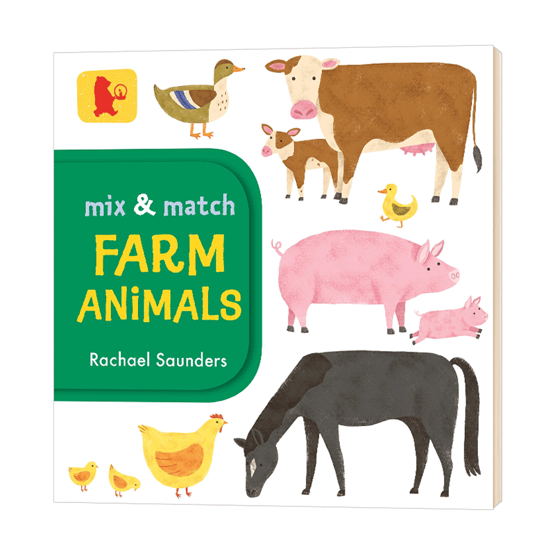 配对游戏 农场动物 英文原版 Mix and Match Farm Animals 英文版儿童英语绘本 进口原版翻翻书