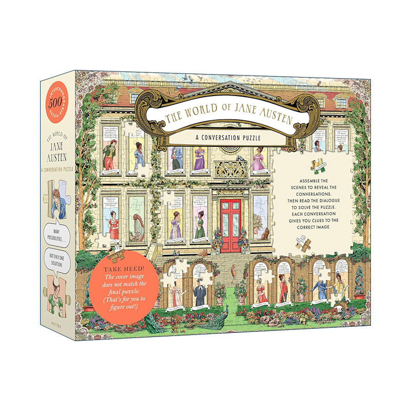英文原版 The World of Jane Austen A Conversation Puzzle 简&middot;奥斯汀的世界 500块拼图 小说中人物对话集 进口英语原版书籍
