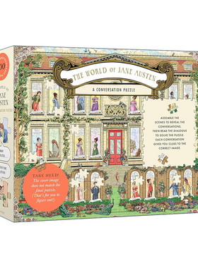 英文原版 The World of Jane Austen A Conversation Puzzle 简·奥斯汀的世界 500块拼图 小说中人物对话集 进口英语原版书籍