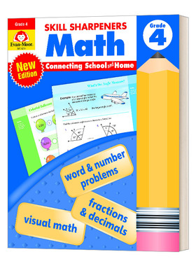 英文原版 Skill Sharpeners Math  Grade 4 2021 revised edition 英文版 进口英语原版书籍