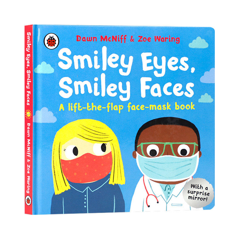 英文原版 smiley eyes  smiley faces 微笑的眼睛,微笑的脸 带口罩的