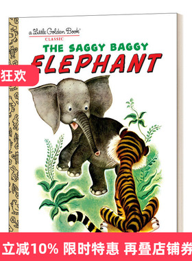 英文原版 The Saggy Baggy Elephant Little Golden Book 松懈的大象 兰登书屋精装小金书 英文版 进口英语原版书籍儿童全英语书