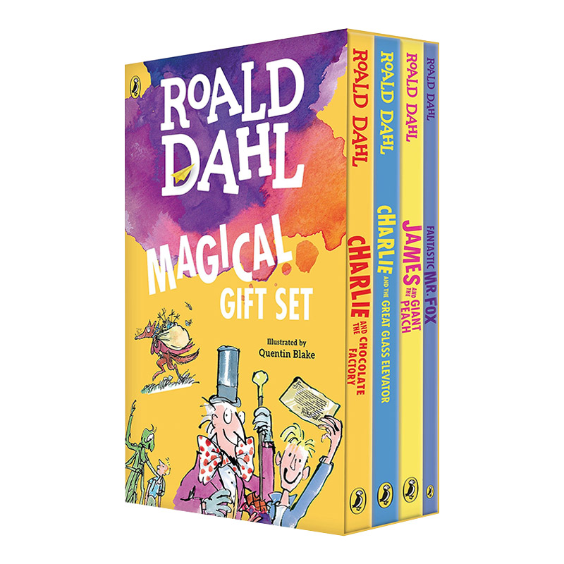 英文原版 Roald Dahl Magical Gift Set 4 Books 罗尔德·达尔小说 查理和巧克力工厂等4册 英文版 进口英语原版书籍儿童全英语书