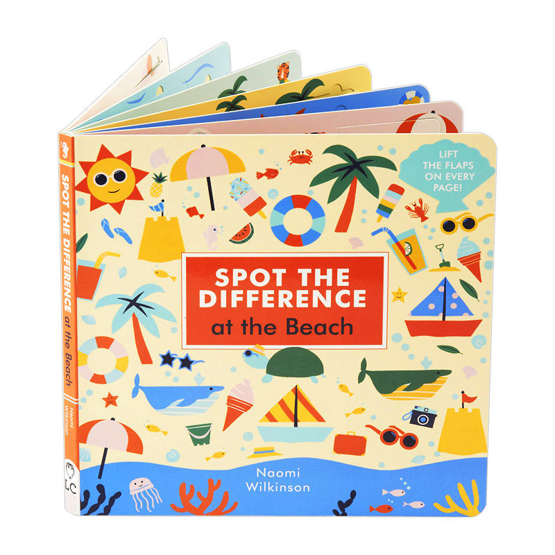 在海滩 英文原版 spot the difference at the beach 找不同系列翻翻