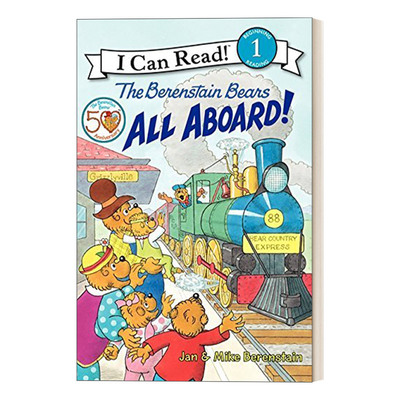 英文原版 The Berenstain Bears All Aboard! 贝贝熊：全都上车 I Can Read Level 1分级阅读 英文版 进口英语原版书籍