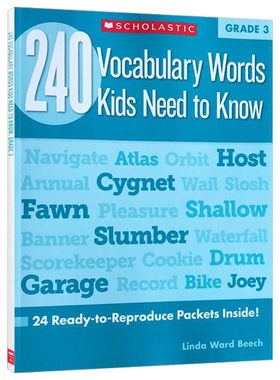 三年级孩子需要知道的240个单词词汇 英文原版 240 Vocabulary Words Kids Need to Know Grade 3 Scholastic学乐练习册 英文版