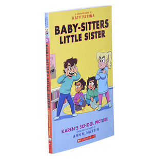 儿童课外阅读故事书 sitters Sister 英文原版 全彩漫画 英文版 保姆俱乐部5 Little Picture School 进口英语原版 Karen Baby