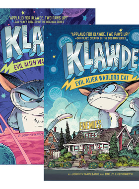 英文原版 Klawde: Evil Alien Warlord Cat 邪恶猫大帝克劳德系列2册 儿童章节桥梁书 幽默科幻小说 英文版 进口英语原版书籍
