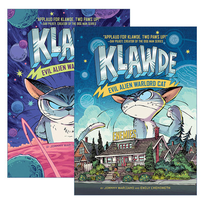 英文原版 Klawde: Evil Alien Warlord Cat 邪恶猫大帝克劳德系列2册 儿童章节桥梁书 幽默科幻小说 英文版 进口英语原版书籍