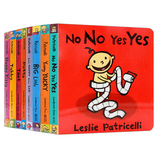 纸板书 进口英语书籍 小毛孩系列8册 Yummy Yucky Yes Patricelli 英文版 英文原版 一根毛脏小孩系列Potty绘本 Leslie