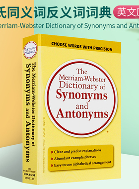 韦氏英语同义词反义词词典字典 韦小黄英文原版Merriam Webster Dictionary of Synonyms and Antonyms搭word power made easy单词