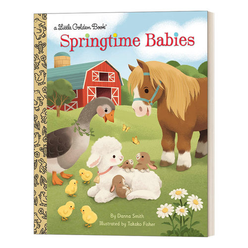 英文原版 Springtime Babies Little Golden Book 春天的宝宝 兰登书屋精装小金书 英文版 进口英语原版书籍