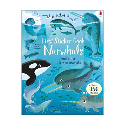 英文原版 Usborne First Sticker Book Narwhals 尤斯伯恩第一本贴纸书 独角鲸 150多张贴纸 儿童益智游戏 英文版进口英语原版书籍