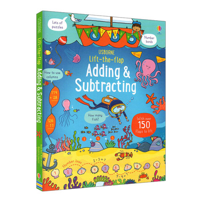 英文原版 Usborne Lift-the-Flap Adding and Subtracting 加减运算翻翻书 纸板书绘本 英文版 进口英语原版书籍