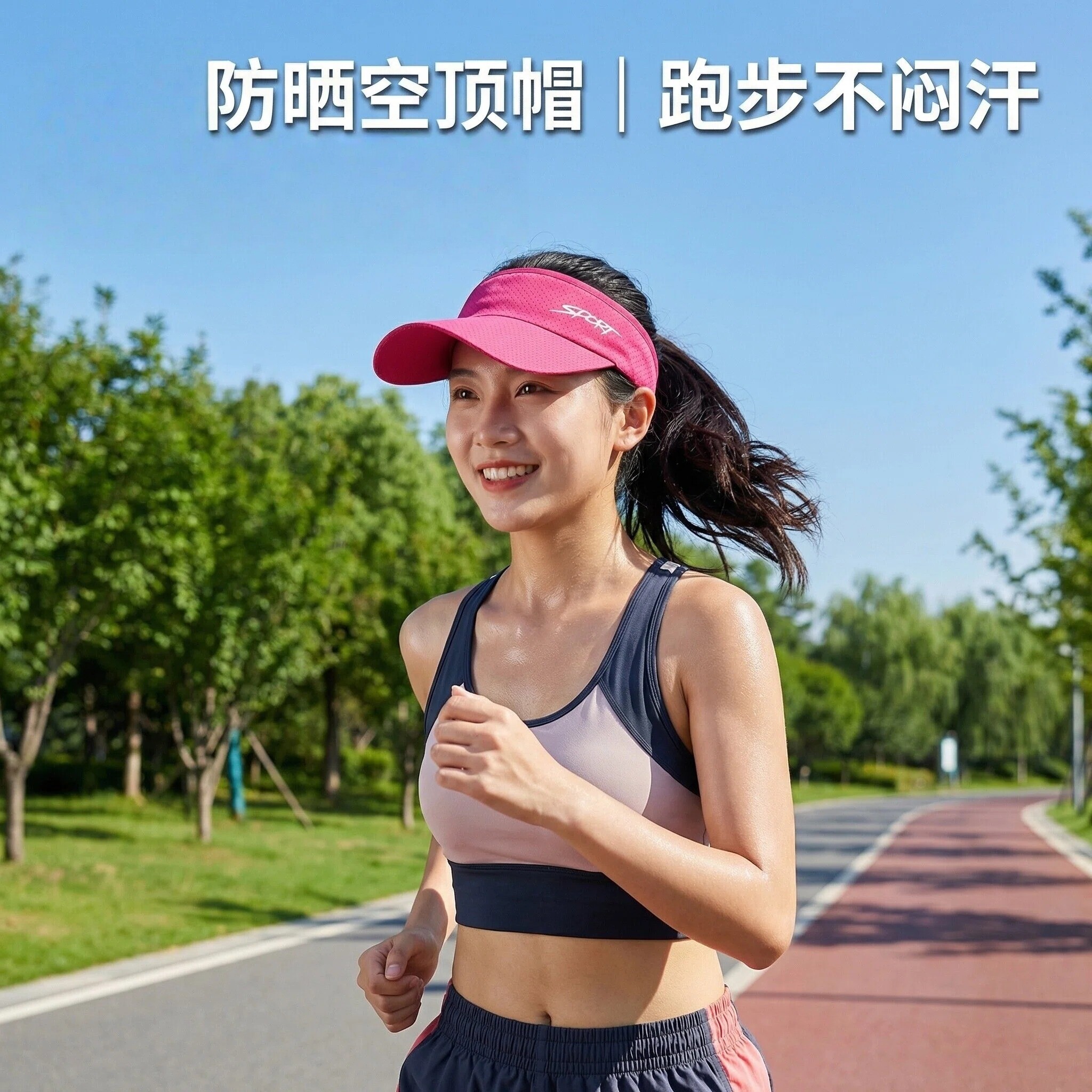 夏季女士马拉松跑步专用帽子男款专业速干空顶帽户外晨跑防晒装备图片