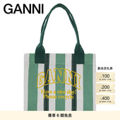帆布包托特包 GANNI女包 条纹logo款 A5809807