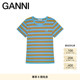 GANNI女装 T4398999 T恤上衣 撞色条纹修身 罗纹短袖