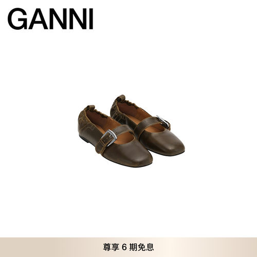 GANNI女鞋 轻便橄榄百搭潮流时尚舒适平底鞋休闲风单鞋 S3118826