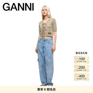 牛仔裤 休闲裤 J1811564 浅刺绣直筒裤 GANNI女装
