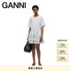 GANNI女装 条纹棉质系带短袖 圆领短裙连衣裙W0609135