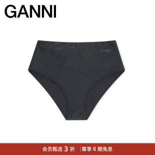 三角裤 黑色高腰比基尼泳裤 GANNI女装 A4046099 会员抢先购