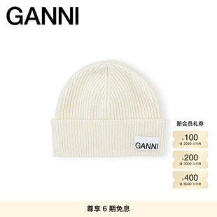 GANNI女士 logo帽子圆顶帽毛线帽针织帽 A5627135
