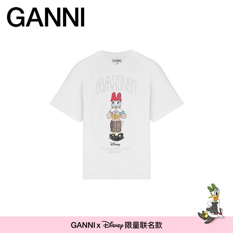 【GANNI x Disney】黛丝印花恶搞趣味短袖T恤上衣A1050102151