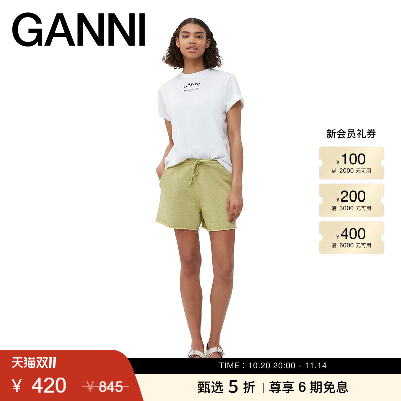 全新圆领短袖GANNI印花