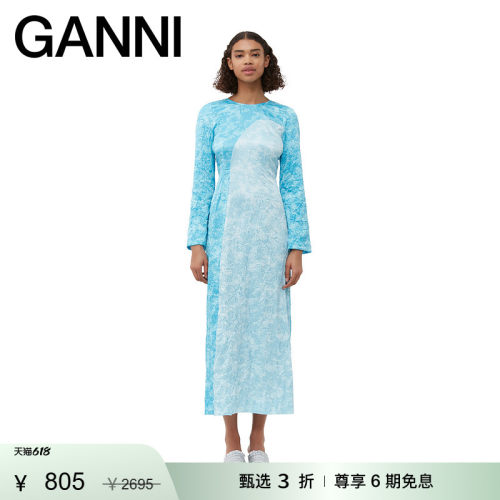 春夏露背丝缎连衣裙GANNI