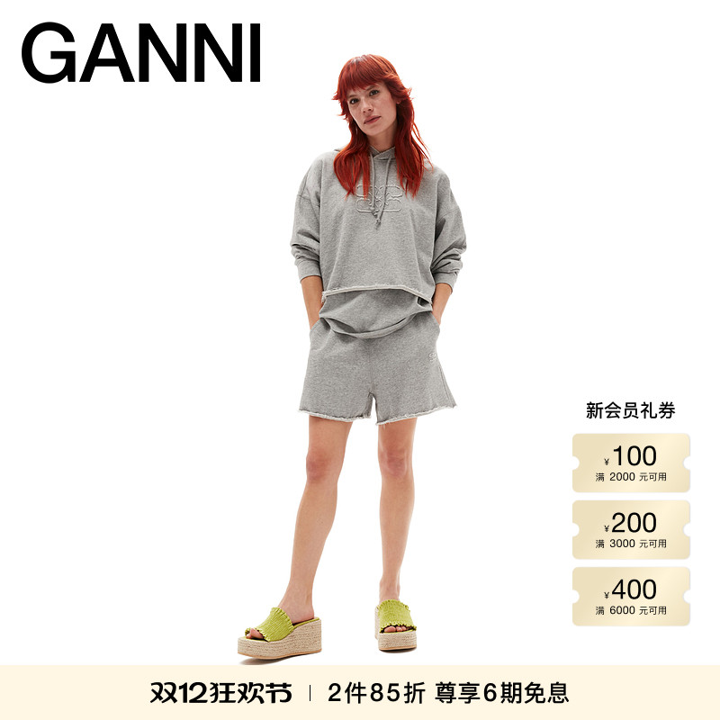 全新蝴蝶连帽衫GANNI廓形格雷系