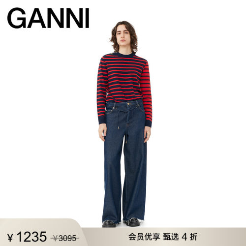 全新条纹毛衣GANNI圆领