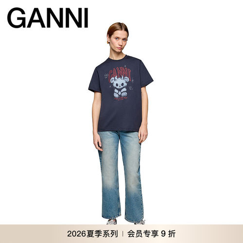【新品会员9折】GANNI女装 时尚趣味夏季上衣短袖T恤 A1050183252