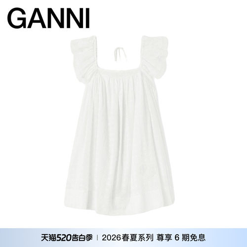 【春夏新款】GANNI女装 公主party轻礼裙白色连衣裙 A1030520151