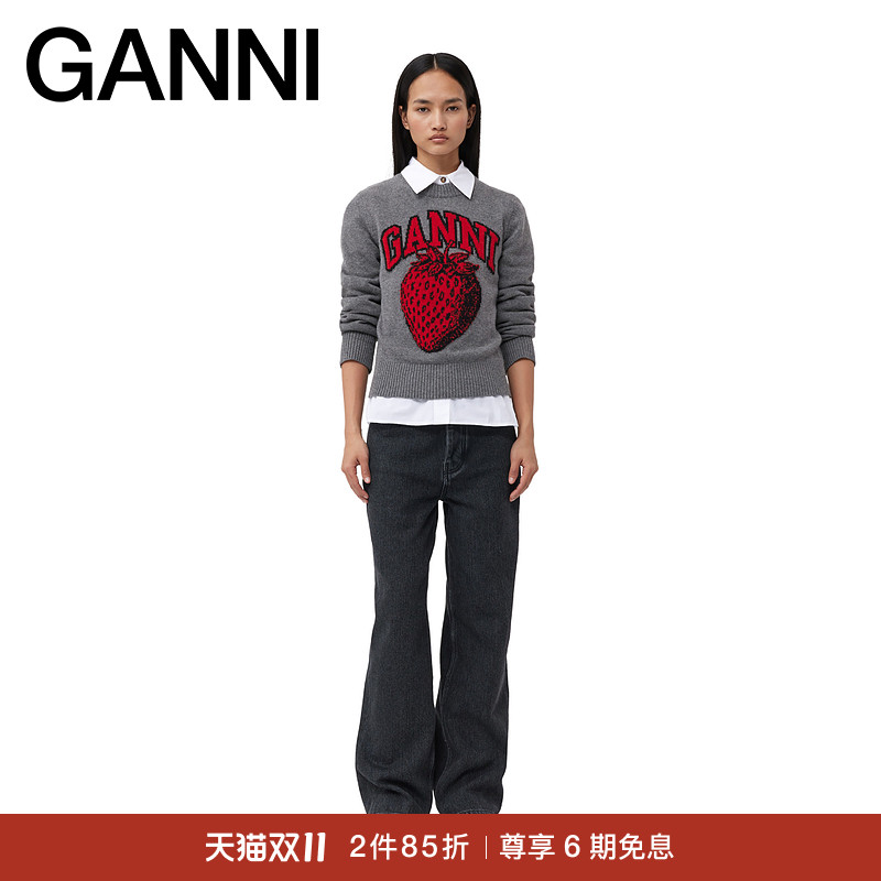 新品羊毛混纺毛衣GANNI格雷系