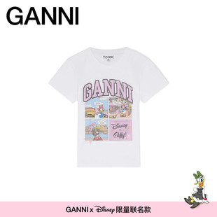 【GANNI x Disney】趣味黛丝漫画修身内搭辣妹风T恤 A1050137151