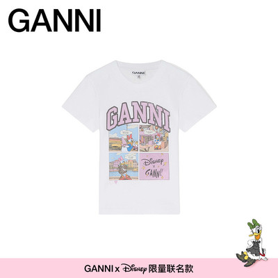 【GANNI x Disney】趣味黛丝漫画修身内搭辣妹风T恤 A1050137151