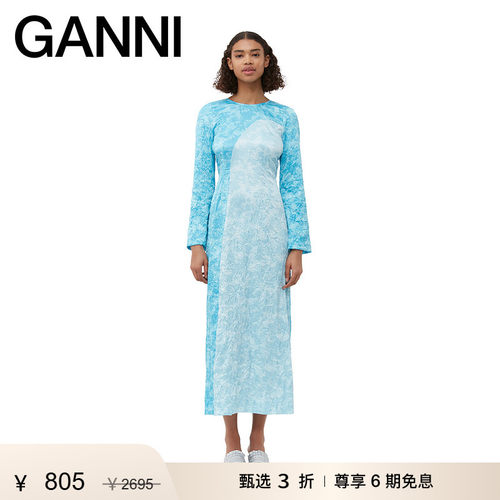 春夏露背丝缎连衣裙GANNI