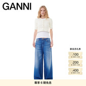 GANNI女装 K2243135 钩编镂空开衫 白短款 上衣短袖