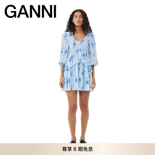 五分袖约会连衣裙GANNI