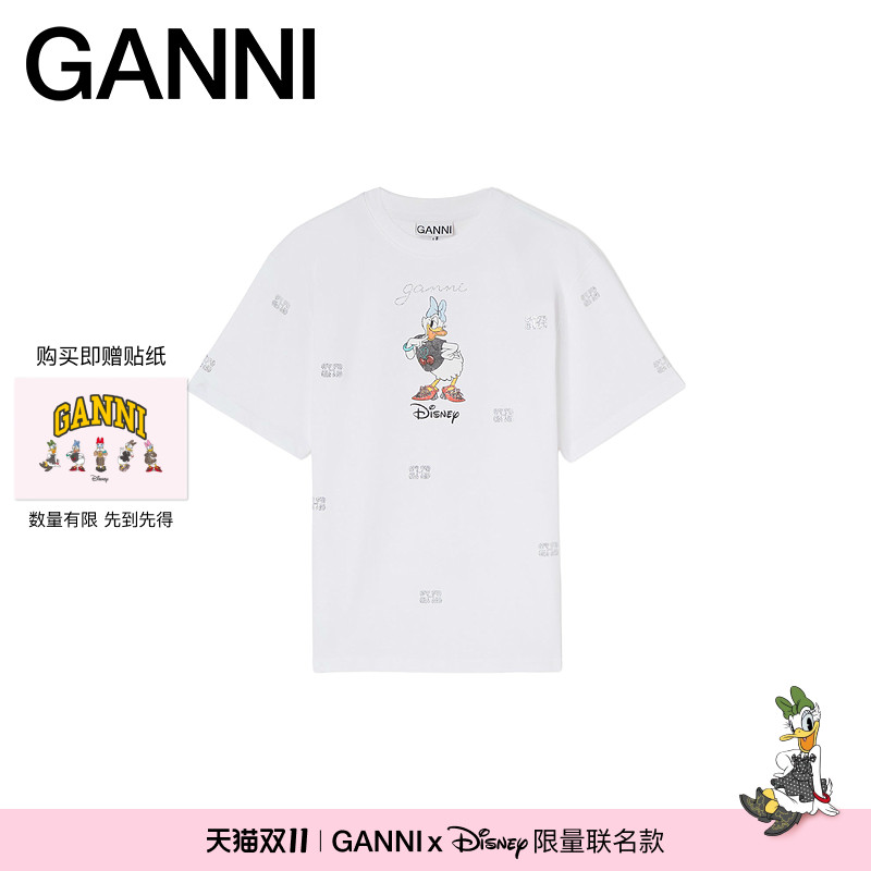 【GANNI x Disney】黛丝印花棉质短袖T恤满印上衣A1050101151