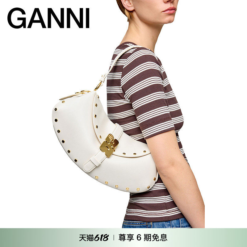 【春夏新款】GANNI女包 B-Kat弧形铆钉手提包手袋 B2060043135