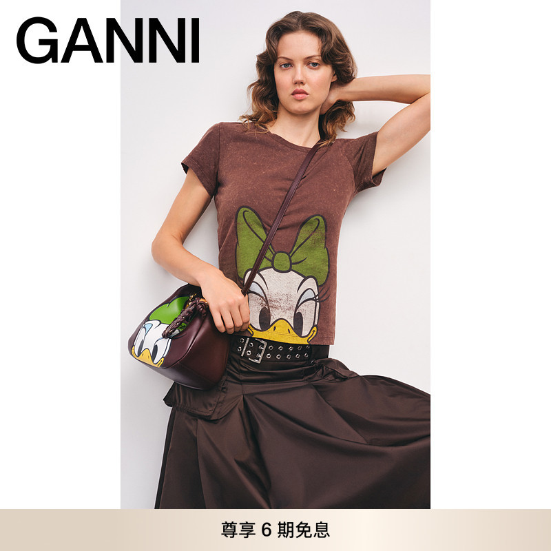 GANNI女装 迪士尼趣味黛丝休闲印花修身内搭短袖T恤 A1050135979