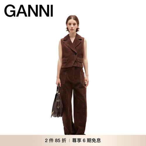 【2件85折】GANNI女装 灯芯绒优雅外套个性时尚西装马甲 W0766979