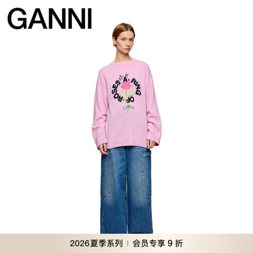 【新品会员9折】GANNI女装 优雅早秋针织时尚长袖毛衣A1070271868