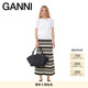 GANNI女装 撞色条纹罗纹长裙半身裙 K2311999
