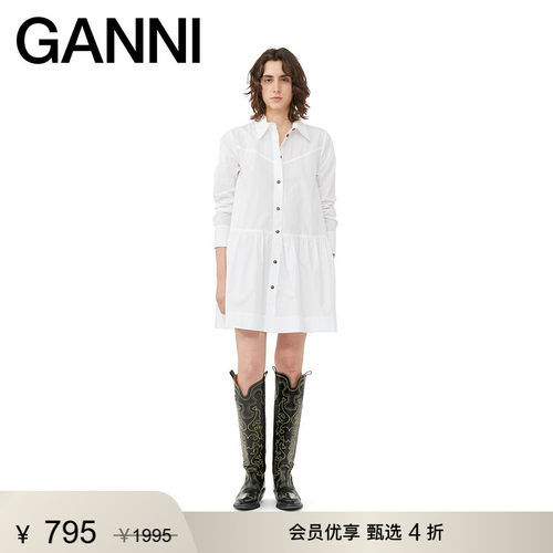 GANNI衬衫连衣裙娃娃裙棉