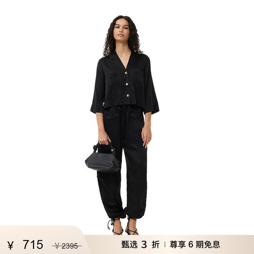 系扣衬衫缎面GANNI全新
